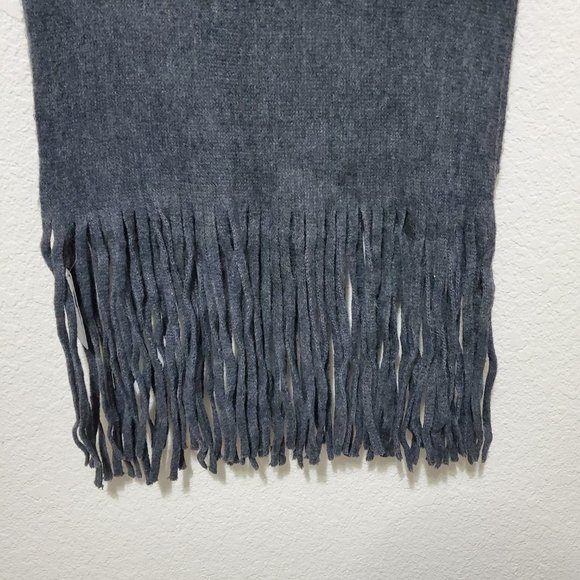 NWT Lucky Brand Solid Brushed Scarf gray fringe - Picture 3 of 6